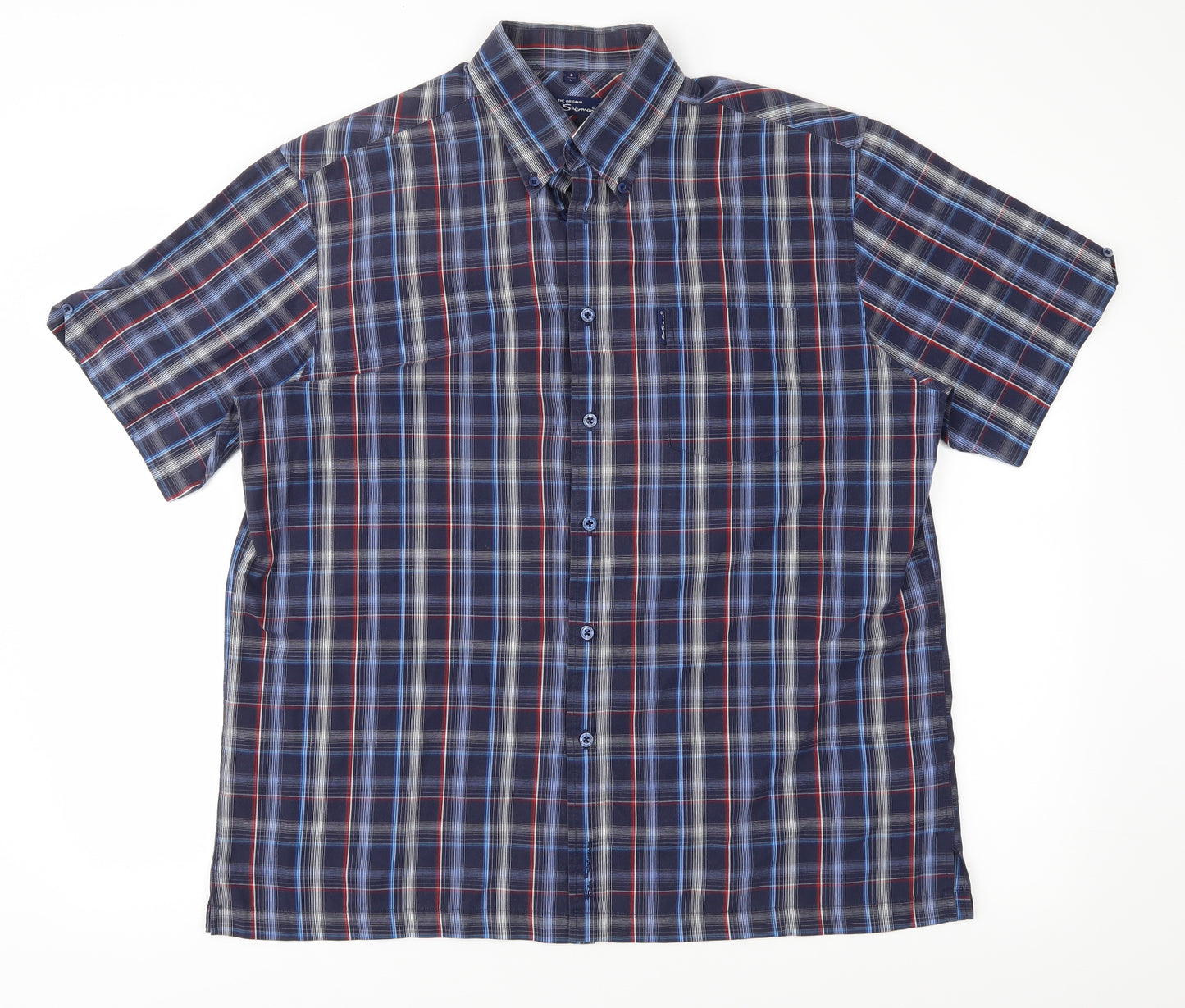Ben Sherman Mens Blue Plaid   Button-Up Size L
