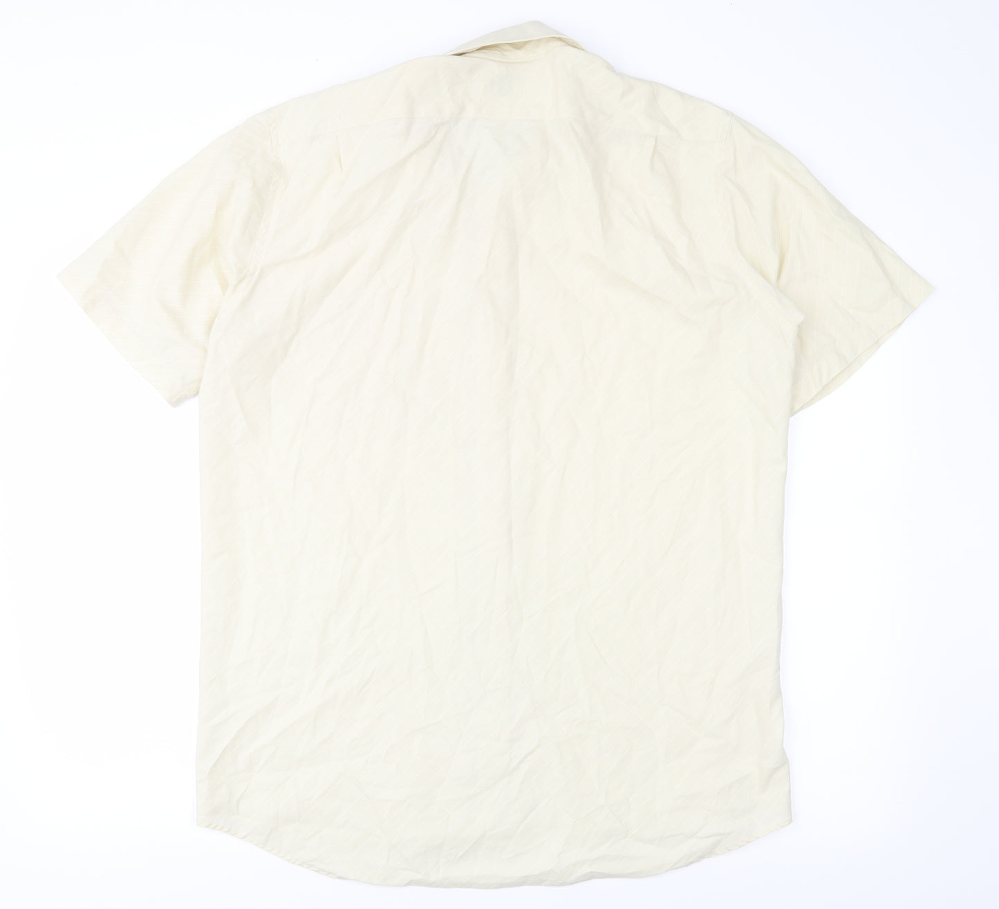 Lacoste Mens Yellow Striped   Button-Up Size 42