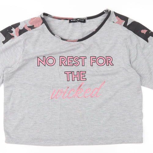 Select Womens Grey   Basic T-Shirt Size M