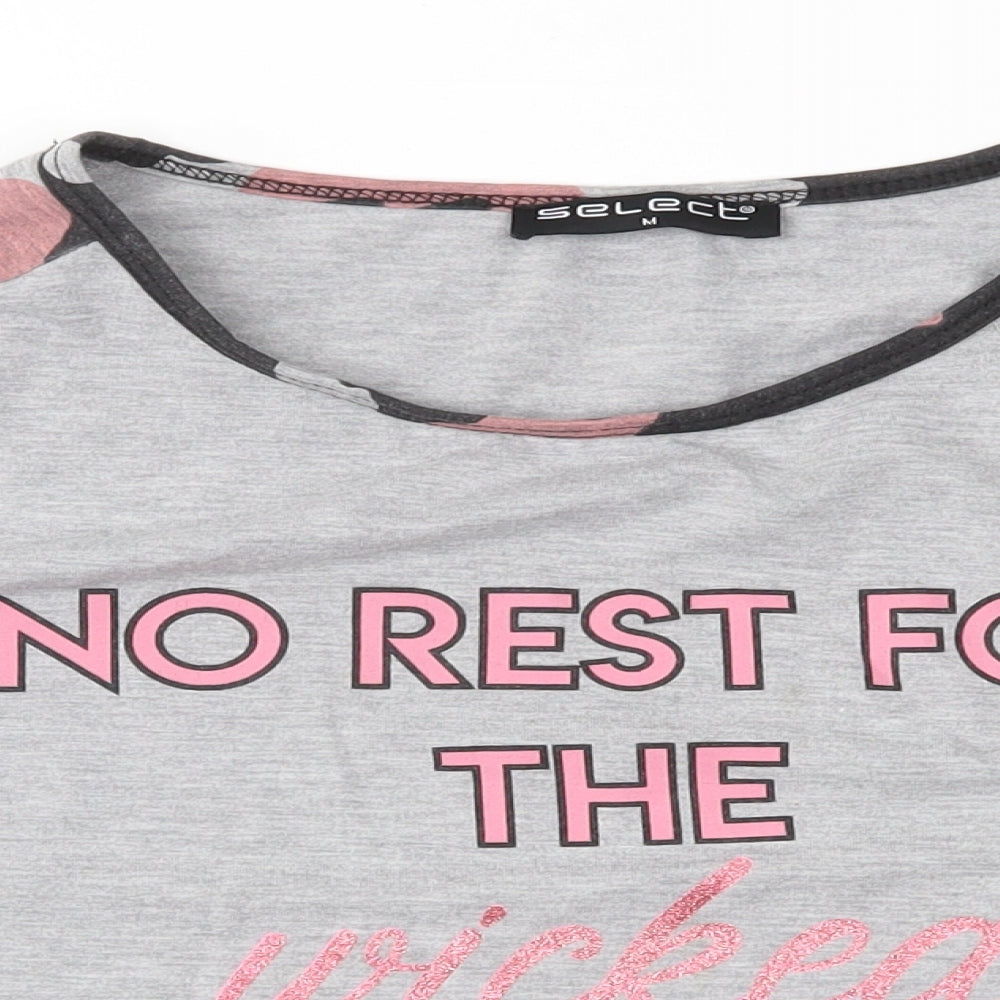 Select Womens Grey   Basic T-Shirt Size M