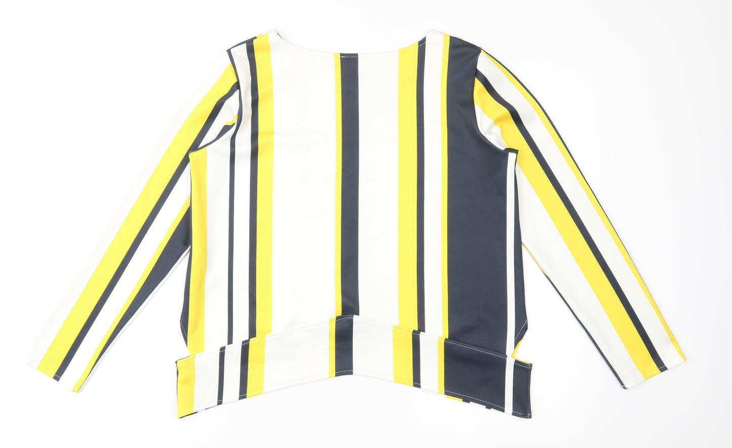Zara Womens Yellow Striped  Basic Blouse Size M  - CUT OUTS