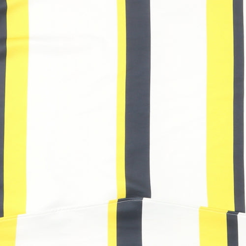 Zara Womens Yellow Striped  Basic Blouse Size M  - CUT OUTS
