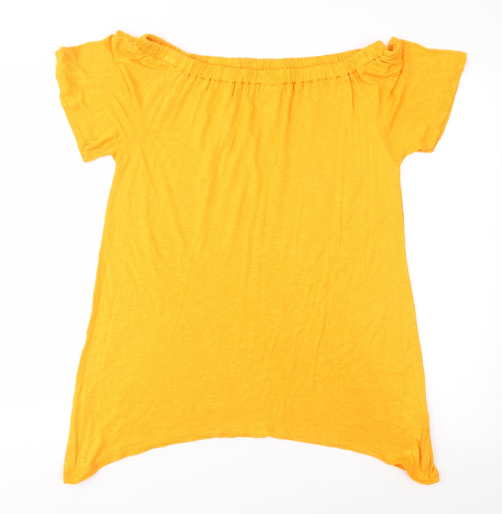 George Womens Orange Basic Blouse Size 14