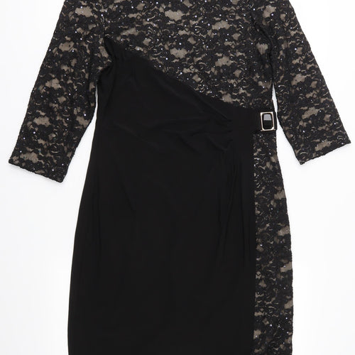 R&M Richards Womens Black   Bodycon  Size 12