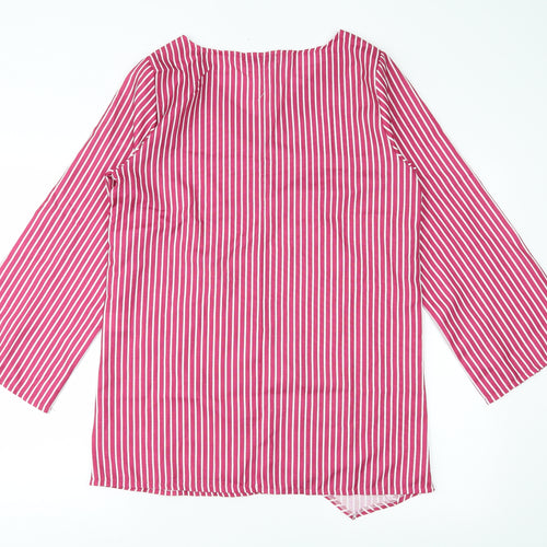 MissLook Womens Pink Striped  Basic Blouse Size XL