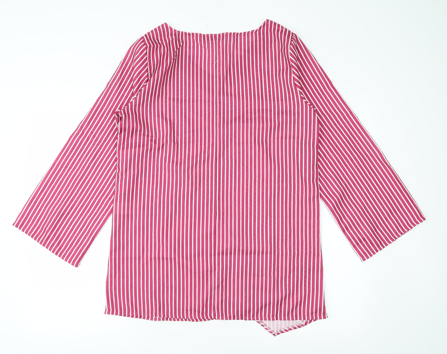 MissLook Womens Pink Striped  Basic Blouse Size XL