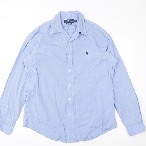 Polo Ralph Lauren Mens Blue Striped   Button-Up Size L