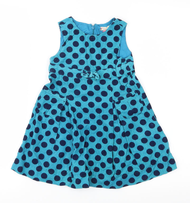 John Lewis Girls Blue Polka Dot  A-Line  Size 3 Years