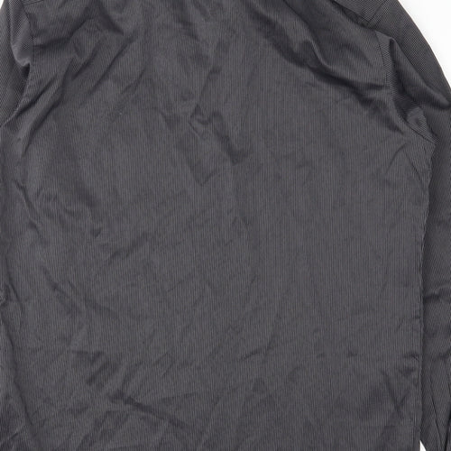 Preworn Mens Black Striped   Button-Up Size L
