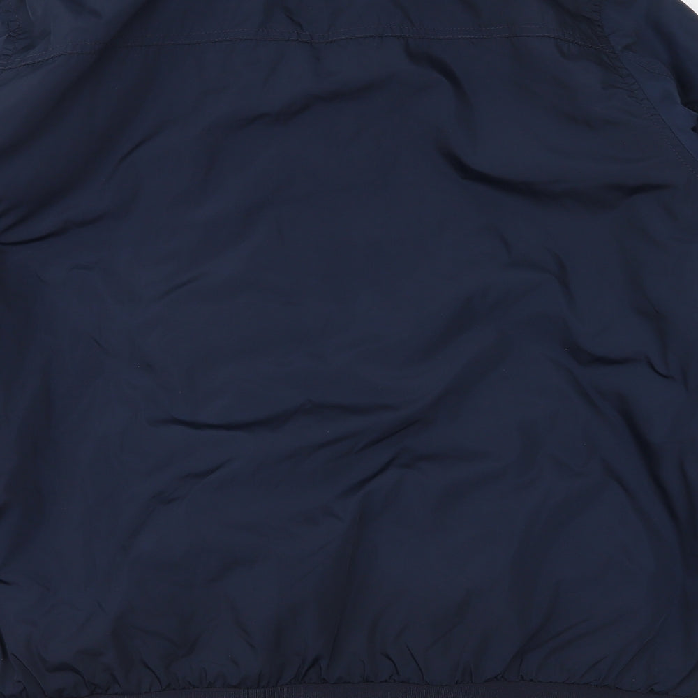 Primark Mens Blue   Bomber Jacket Jacket Size L  - Detachable fur collar`