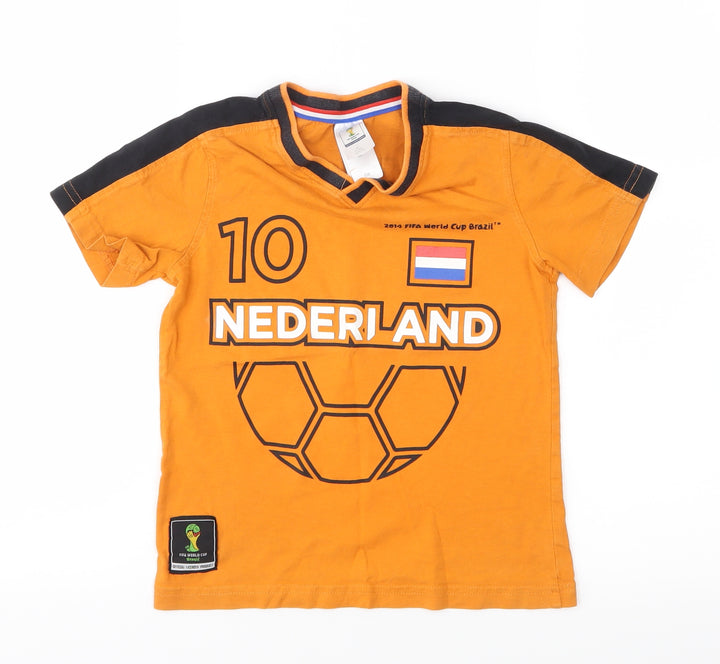 brasil Boys Orange Basic T-Shirt Size 6-7 Years