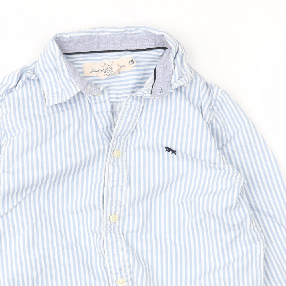 H&M Boys Blue Striped  Basic Button-Up Size 8-9 Years