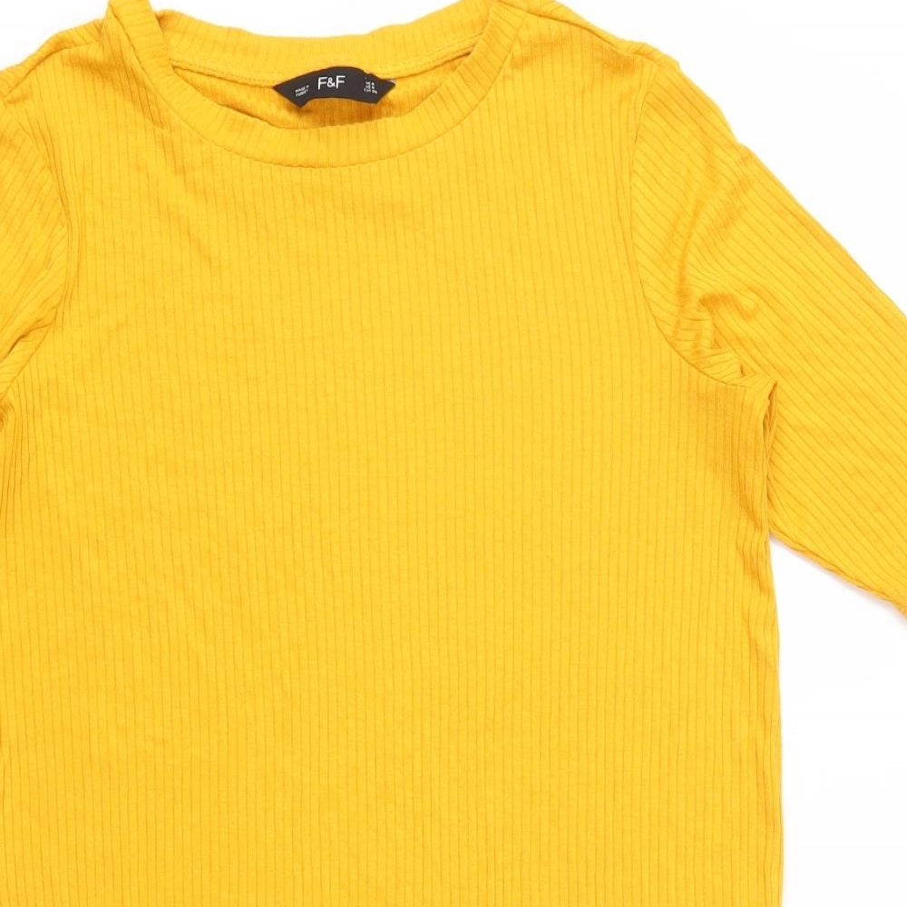 F&F Womens Orange   Basic T-Shirt Size 8