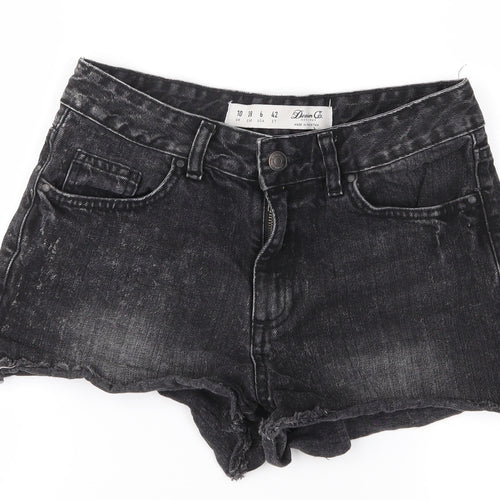 Denim & Co. Womens Black   Cut-Off Shorts Size 10