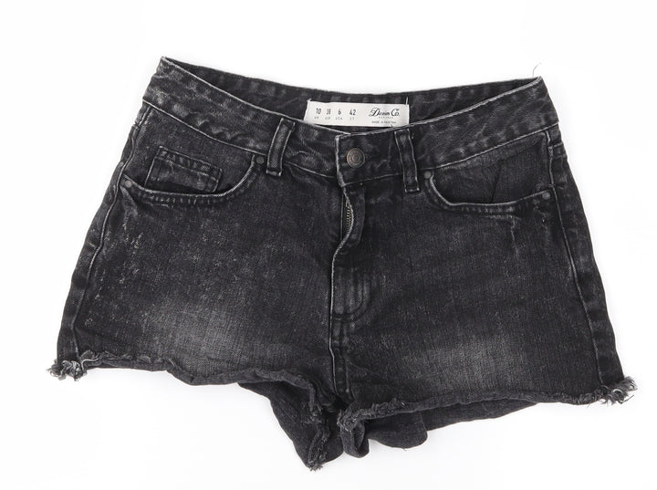 Denim & Co. Womens Black Cut-Off Shorts Size 10