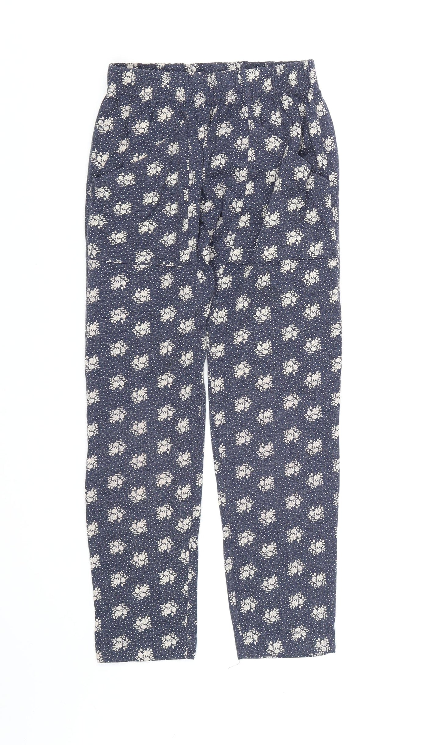 Matalan Girls Blue Floral  Pedal Pusher Trousers Size 7 Years