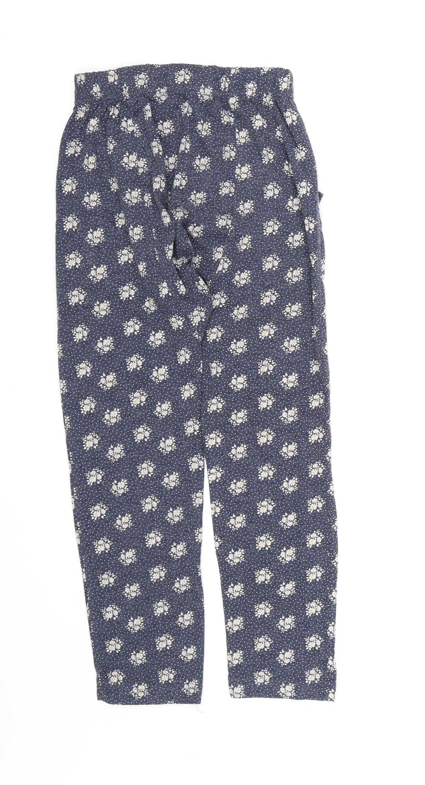 Matalan Girls Blue Floral  Pedal Pusher Trousers Size 7 Years