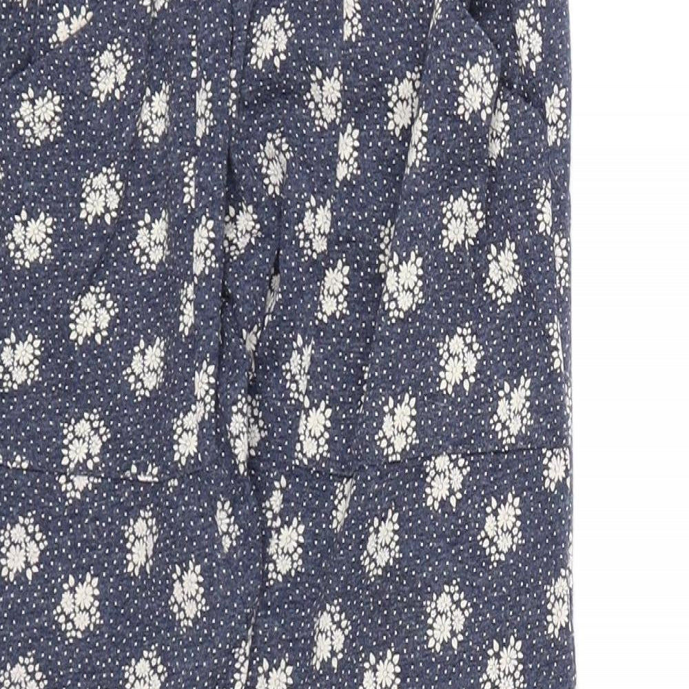 Matalan Girls Blue Floral  Pedal Pusher Trousers Size 7 Years