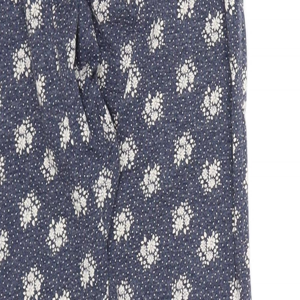 Matalan Girls Blue Floral  Pedal Pusher Trousers Size 7 Years