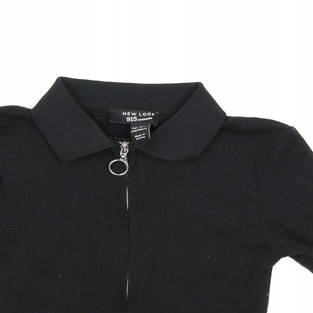 New Look Girls Black   Cropped Polo Size 10-11 Years