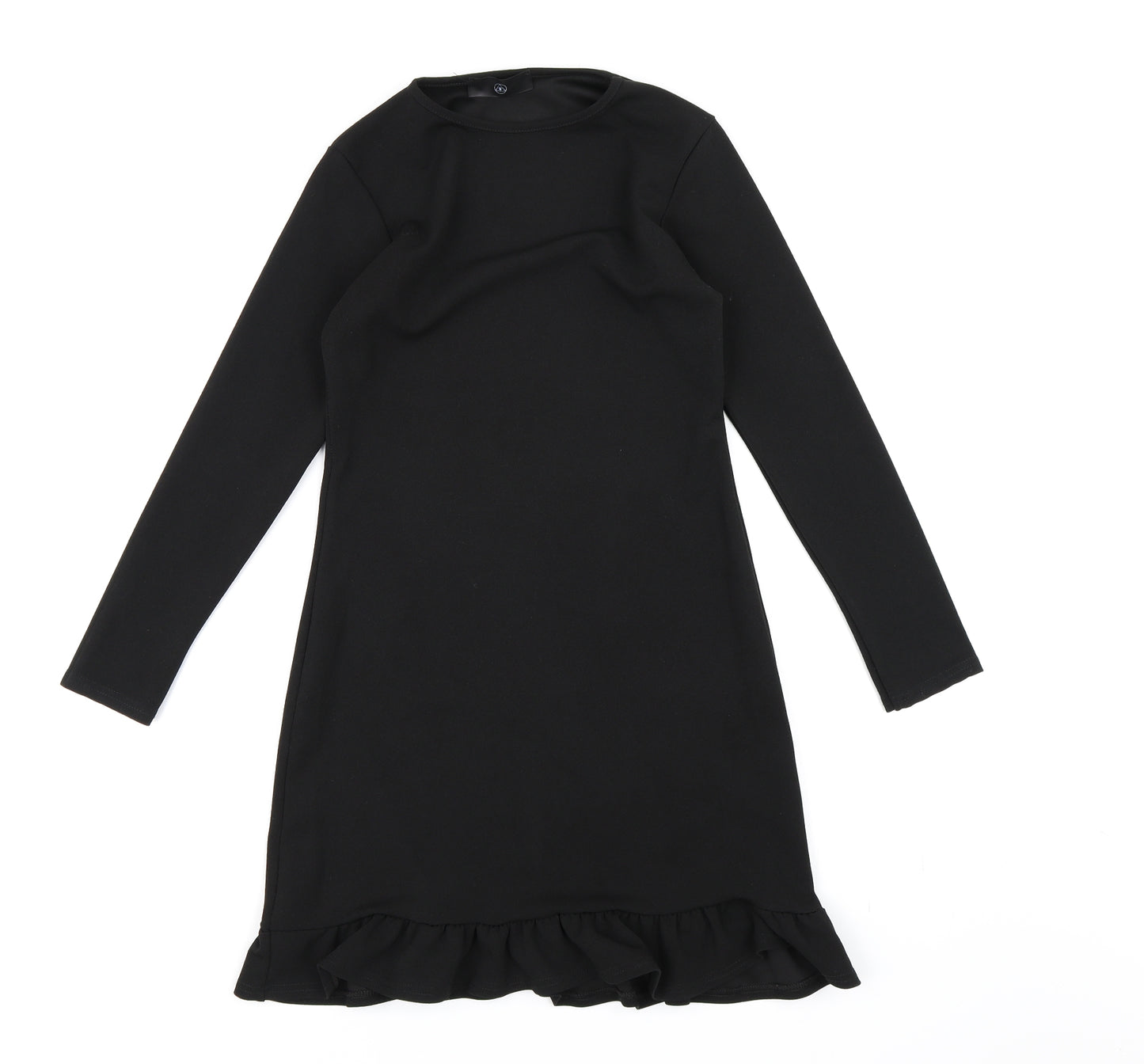 Missguided Womens Black  Rayon Bodycon  Size 8  - Frill hem