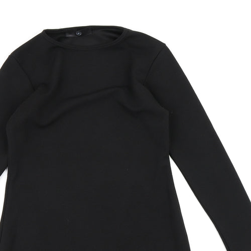 Missguided Womens Black  Rayon Bodycon  Size 8  - Frill hem