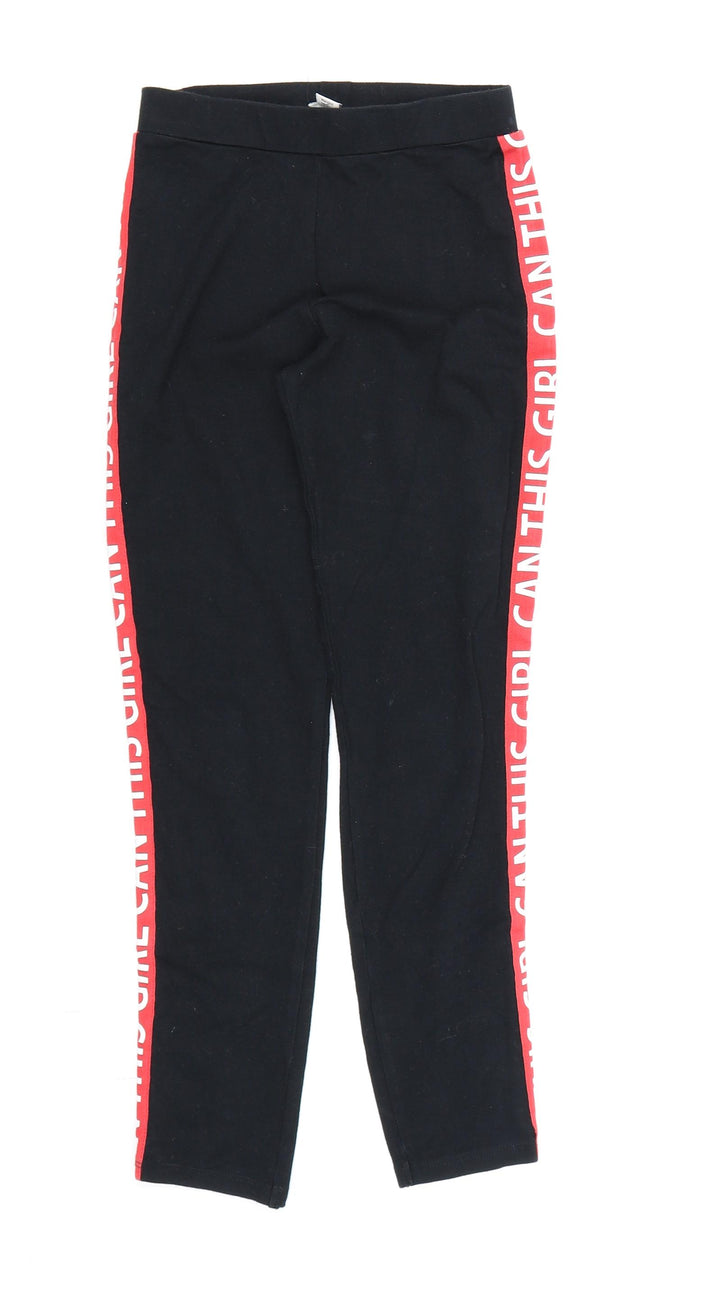 River Island Girls Black Pedal Pusher Trousers Size 9-10 Years