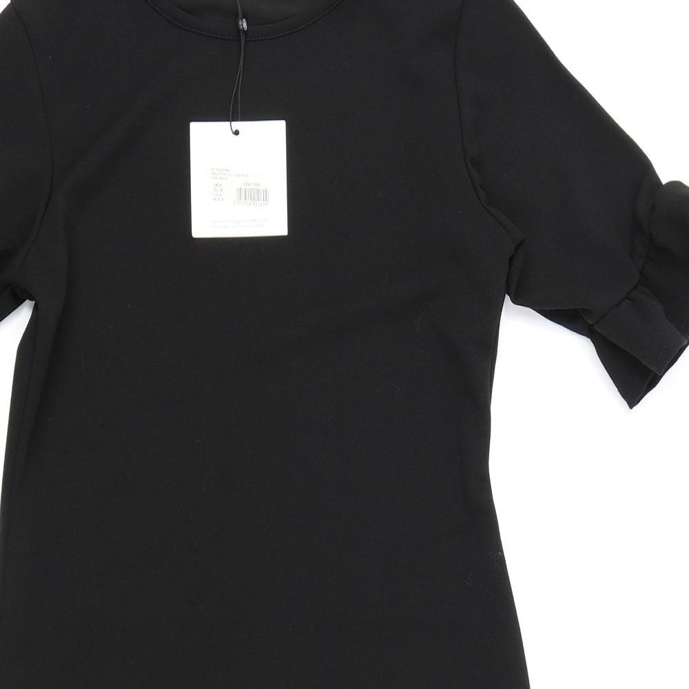 Missguided Womens Black  Rayon Bodycon  Size 8