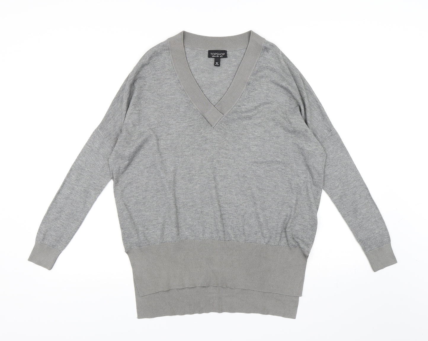 Topshop Womens Grey  Knit Pullover Jumper Size 8