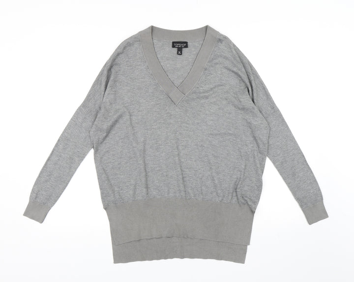 Topshop Womens Grey  Knit Pullover Jumper Size 8