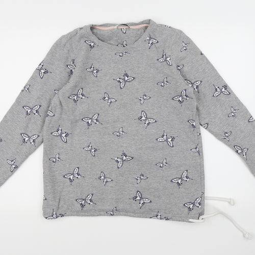 George Womens Grey Floral Jersey Pullover Sweatshirt Size 12  - Butterfly