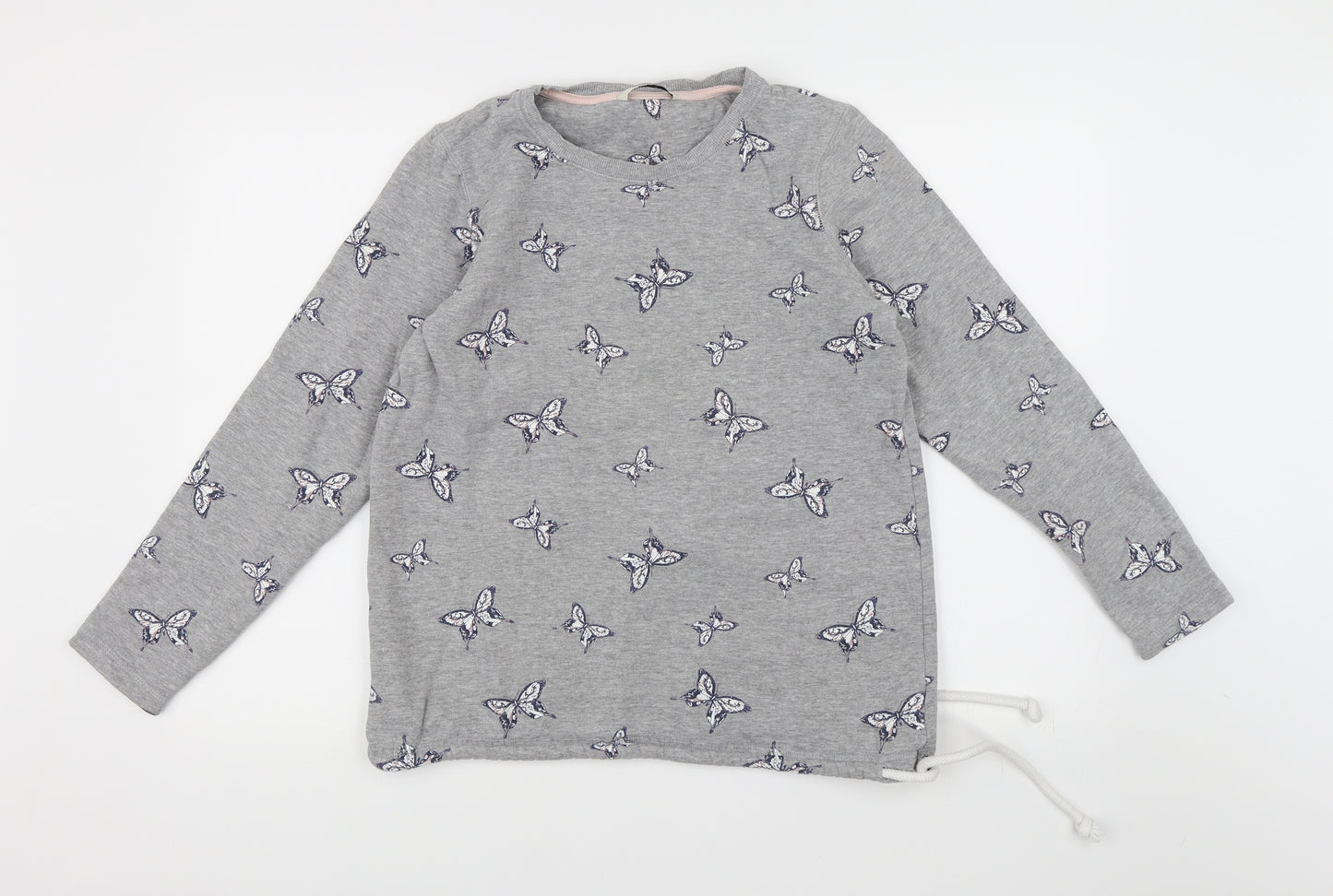 George Womens Grey Floral Jersey Pullover Sweatshirt Size 12  - Butterfly