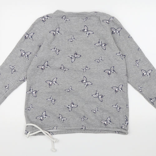 George Womens Grey Floral Jersey Pullover Sweatshirt Size 12  - Butterfly