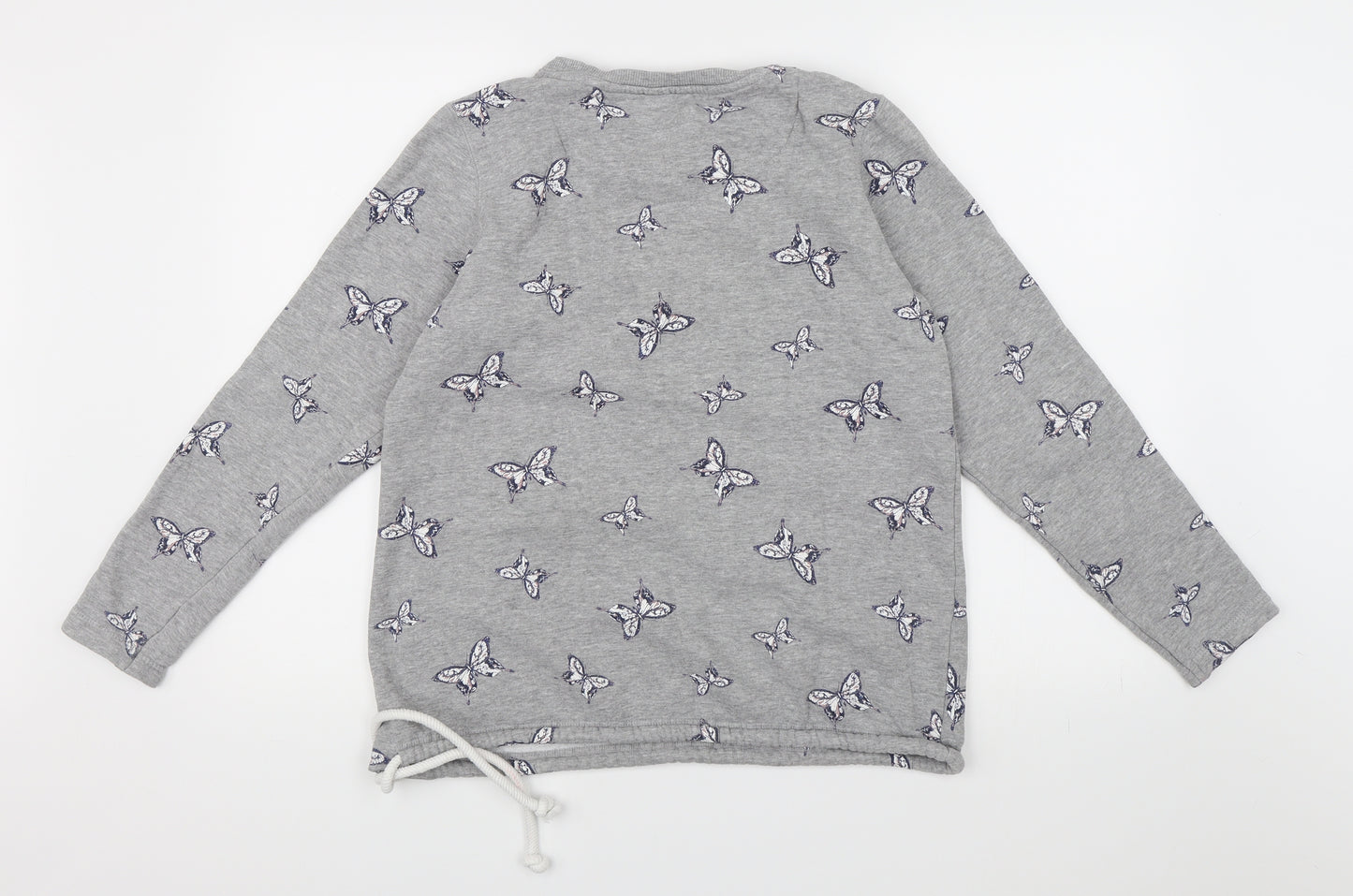 George Womens Grey Floral Jersey Pullover Sweatshirt Size 12  - Butterfly