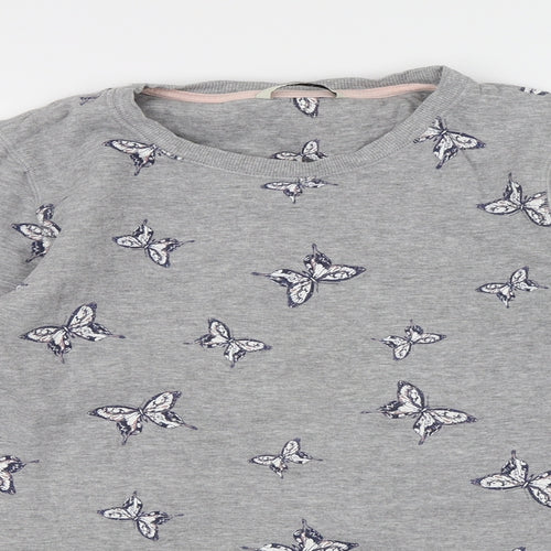 George Womens Grey Floral Jersey Pullover Sweatshirt Size 12  - Butterfly