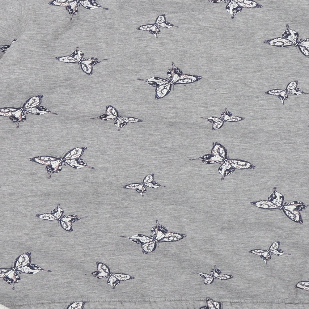 George Womens Grey Floral Jersey Pullover Sweatshirt Size 12  - Butterfly