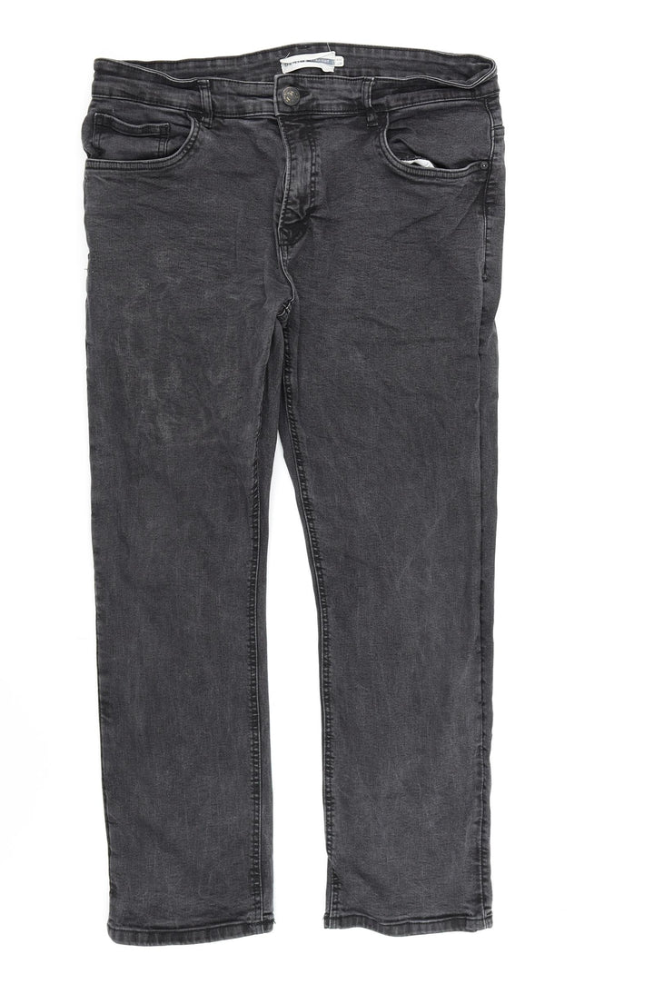 Easy Mens Black Denim Straight Jeans L30 in