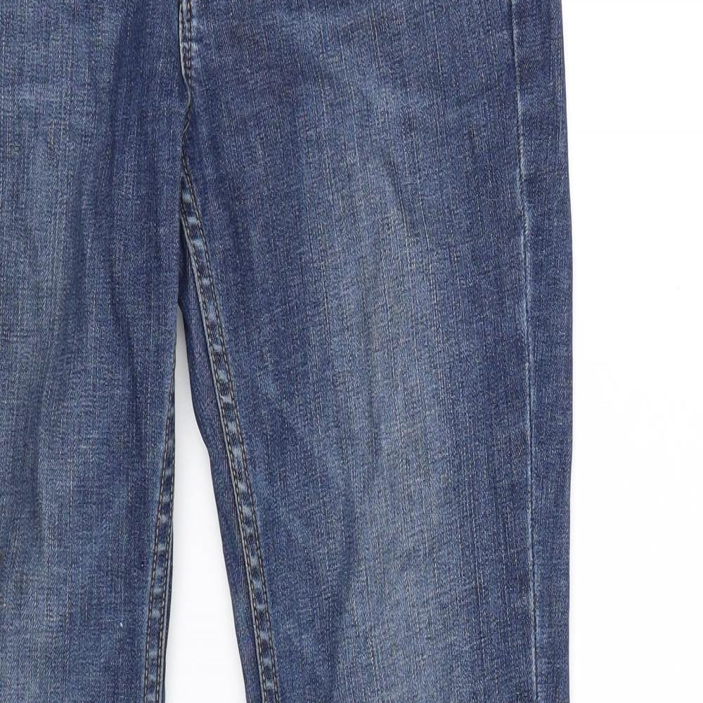 Topshop Womens Blue  Denim Flared Jeans Size 10 L32 in