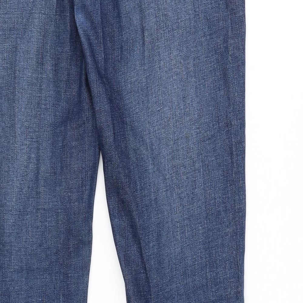 Topshop Womens Blue  Denim Flared Jeans Size 10 L32 in