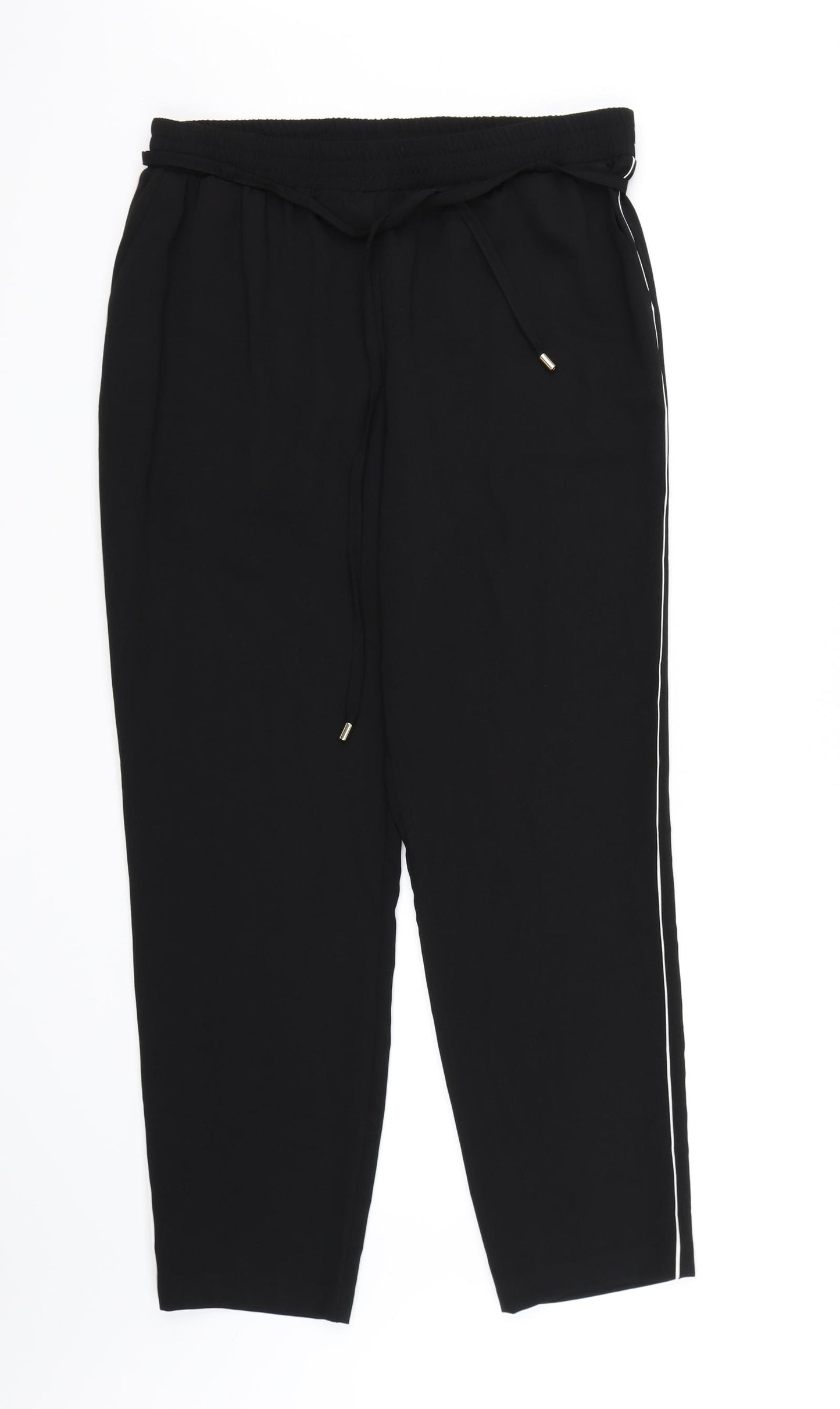 George Womens Black  Rayon Jogger Trousers Size 14 L28 in