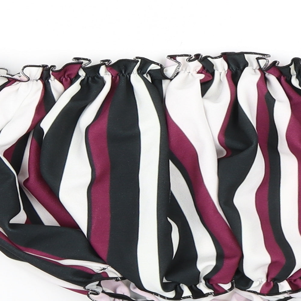 Select Womens Purple Striped  Cropped Blouse Size 14