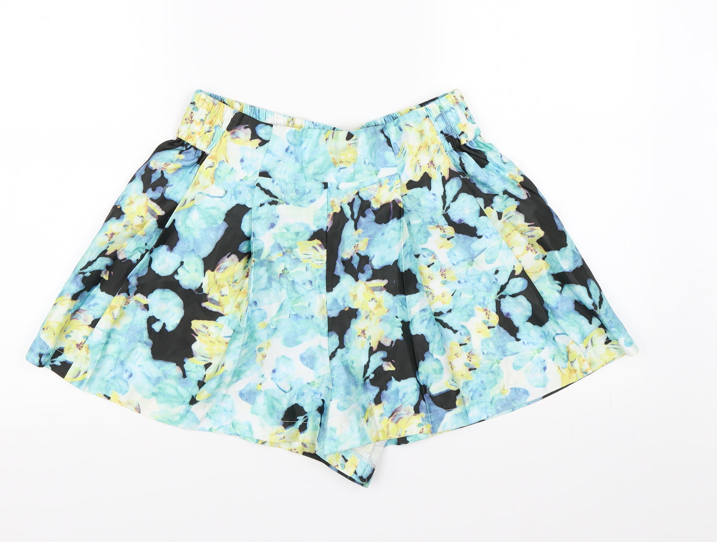 Preworn Womens Blue Floral  Paperbag Shorts Size L