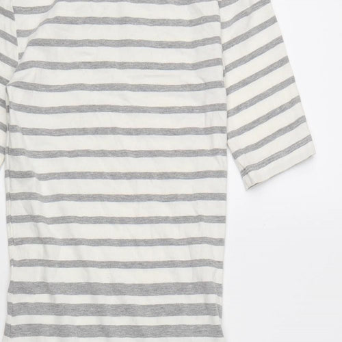 Superdry Womens Grey Striped  T-Shirt Dress  Size S