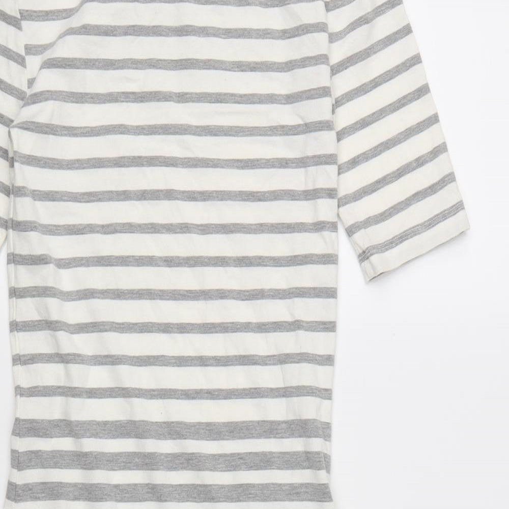 Superdry Womens Grey Striped  T-Shirt Dress  Size S