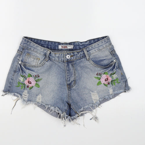 Portobello Womens Blue  Denim Hot Pants Shorts Size 10