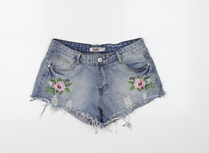 Portobello Womens Blue Denim Hot Pants Shorts Size 10