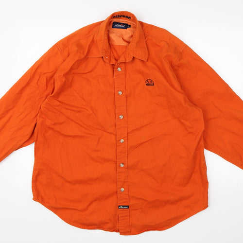 ellesse Mens Orange    Button-Up Size M