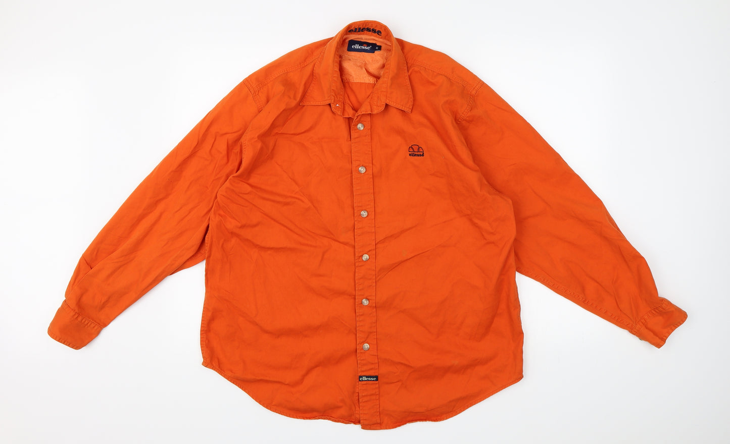 ellesse Mens Orange    Button-Up Size M