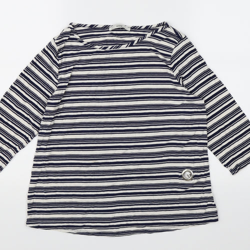 George Womens Blue Striped  Basic T-Shirt Size 10