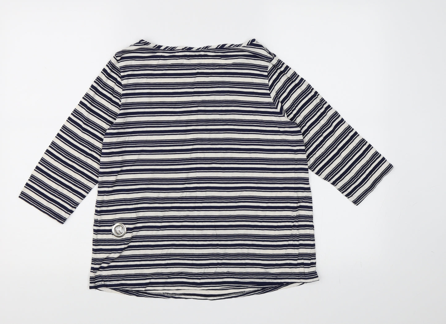 George Womens Blue Striped  Basic T-Shirt Size 10